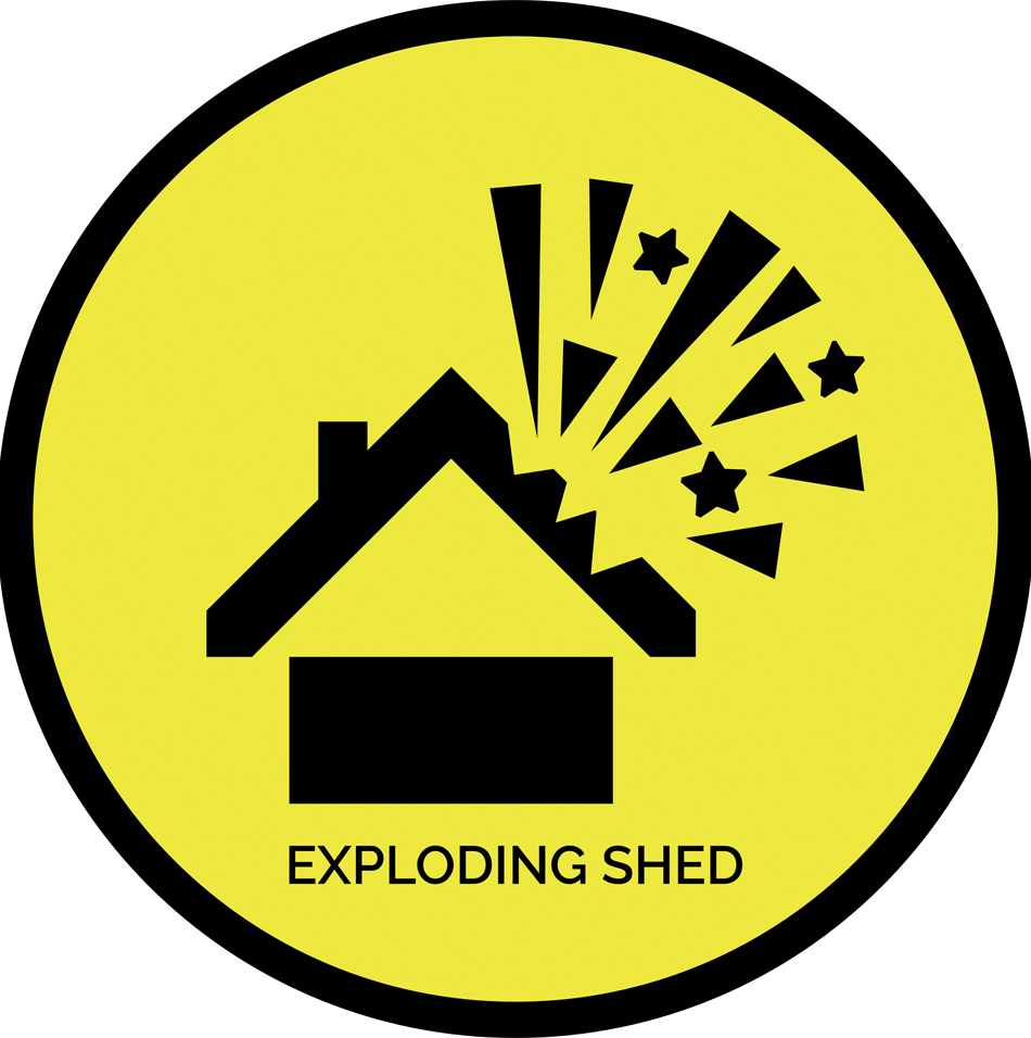 Logo exploding shed